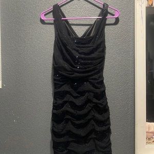 Blue sparkle mesh dress